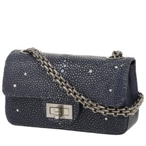 Chanel Mini 2.55 shoulder bag in grey shagreen