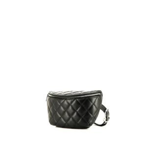 Chanel Pochette clutch-belt in black quilted leather