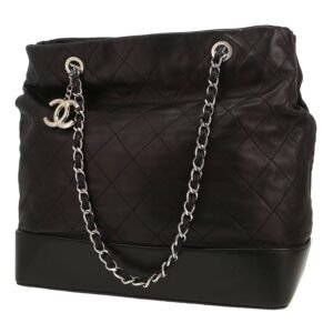 Chanel shopping bag in black leather