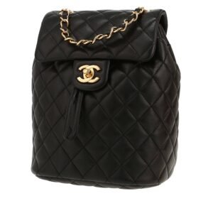 Chanel Timeless backpack in black quilted leather