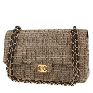 Chanel Timeless Classic handbag in beige tweed