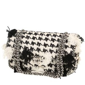 Chanel Timeless Classic handbag in black and white tweed