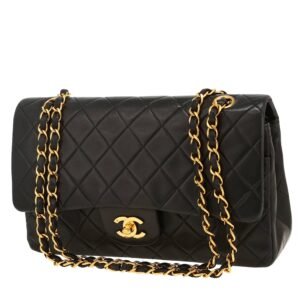 Chanel Timeless Classic handbag in black quilted leather