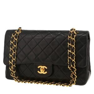 Chanel Timeless Classic handbag in black quilted leather