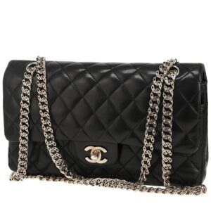 Chanel Timeless Classic handbag in black quilted leather