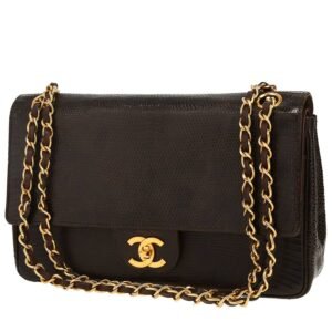 Chanel Timeless Classic handbag in brown lizzard