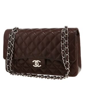 Chanel Timeless Classic handbag in brown quilted leather