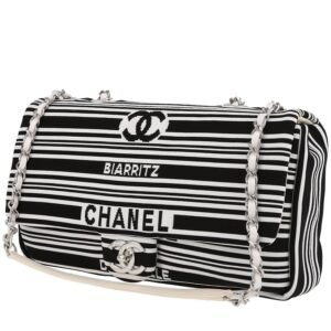 Chanel Timeless handbag in black and white canvas