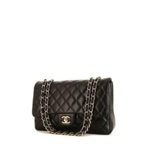 Chanel Timeless Jumbo handbag in black quilted leather