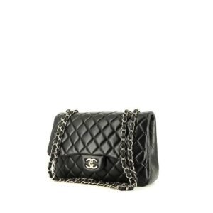Chanel Timeless Jumbo handbag in black quilted leather