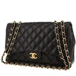 Chanel Timeless Jumbo handbag in black quilted leather