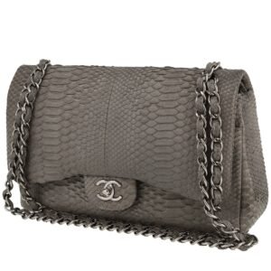 Chanel Timeless Jumbo handbag in grey python