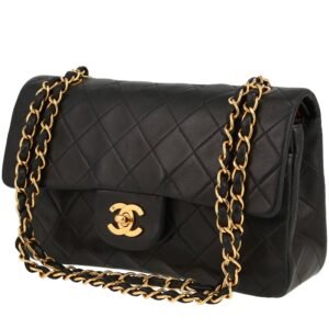 Chanel Timeless Petit handbag in black quilted leather