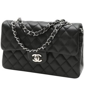 Chanel Timeless Petit shoulder bag in black quilted leather
