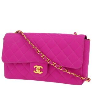 Chanel Timeless Vintage shoulder bag in fushia pink quilted canvas