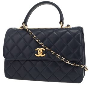 Chanel Trendy CC shoulder bag in navy blue quilted leather