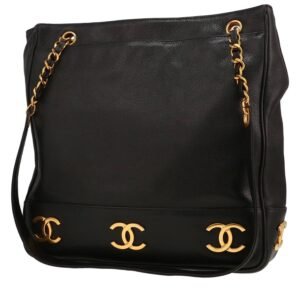 Chanel Triple Coco shopping bag in black leather
