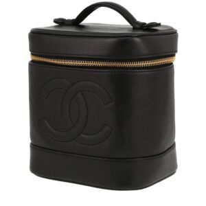 Chanel vanity case in black leather