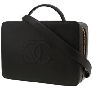 Chanel Vanity vanity case in black grained leather