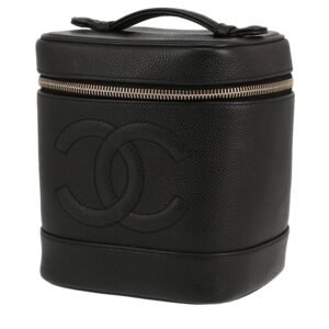 Chanel Vanity vanity case in black grained leather