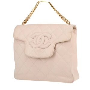 Chanel Vintage handbag in beige quilted leather