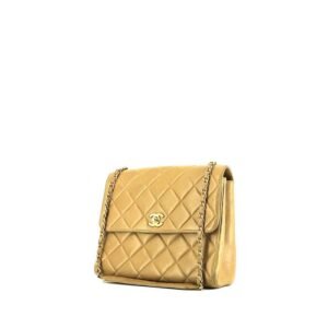 Chanel Vintage handbag in beige quilted leather