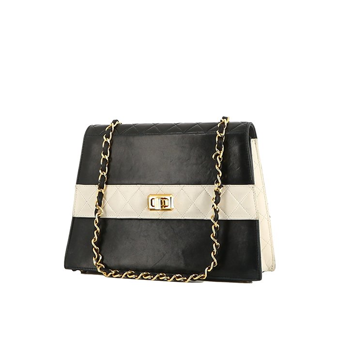 Chanel Vintage handbag in blue and white quilted leather