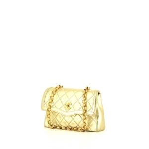 Chanel Vintage handbag in gold quilted leather