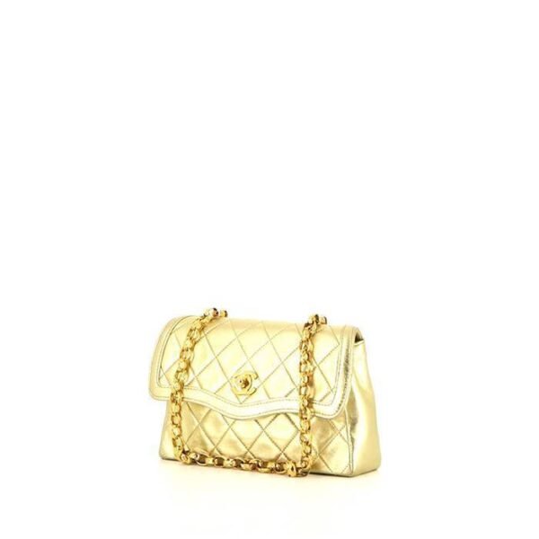 Chanel Vintage handbag in gold quilted leather