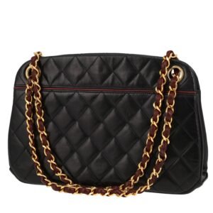 Chanel Vintage handbag in navy blue quilted leather
