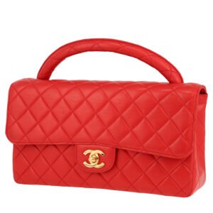 Chanel Vintage handbag in red quilted leather