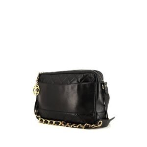 Chanel Vintage shoulder bag in black quilted leather