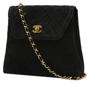 Chanel Vintage shoulder bag in black suede