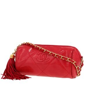 Chanel Vintage shoulder bag in red lizzard