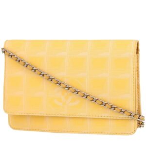 Chanel Wallet on Chain shoulder bag in yellow canvas