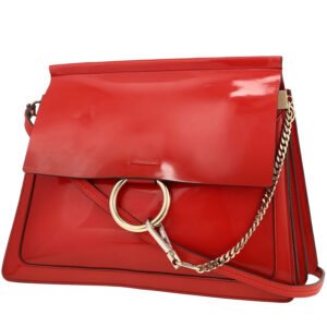 Chloé Faye shoulder bag in red patent leather
