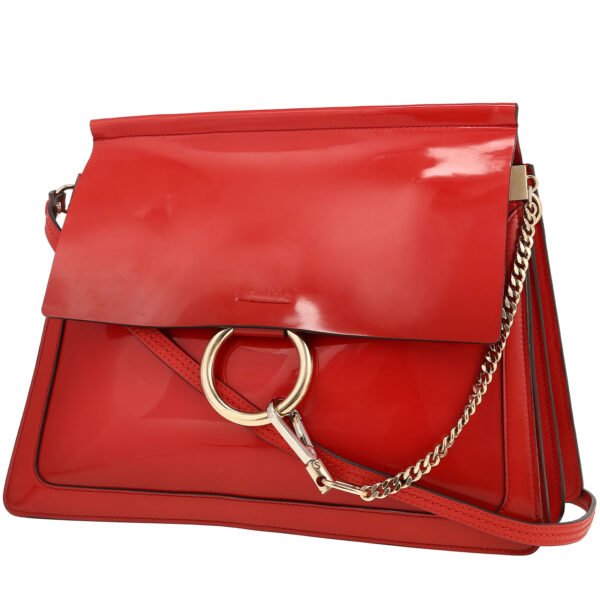 Chloé Faye shoulder bag in red patent leather