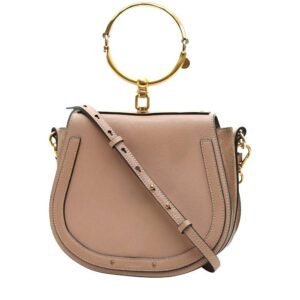 Chloé Nile shoulder bag in beige leather and beige suede