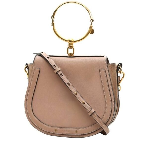 Chloé Nile shoulder bag in beige leather and beige suede