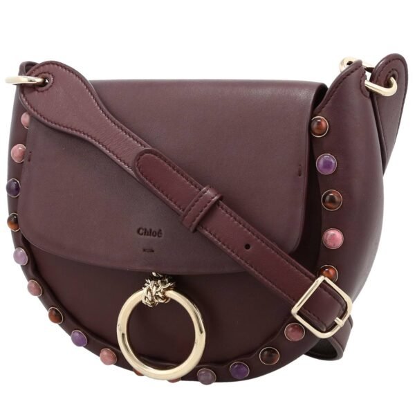 Chloé Tess shoulder bag in plum leather