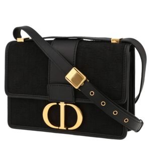 Dior 30 Montaigne handbag in black canvas and black leather