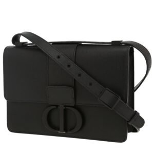 Dior 30 Montaigne handbag in black grained leather