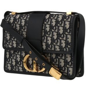 Dior 30 Montaigne handbag in navy blue monogram canvas Oblique and navy blue leather