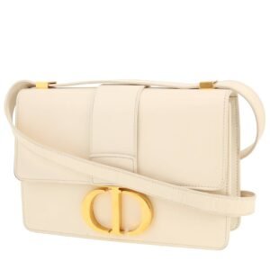 Dior 30 Montaigne shoulder bag in white smooth leather