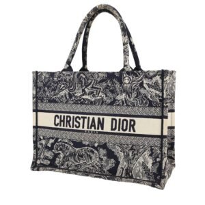 Dior Book Tote medium model shopping bag in blue and beige canvas