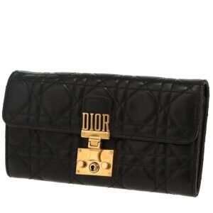 Dior Dioraddict wallet in black leather cannage