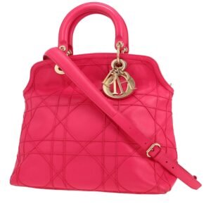Dior Granville handbag in pink leather cannage