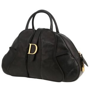 Dior handbag in black ostrich leather