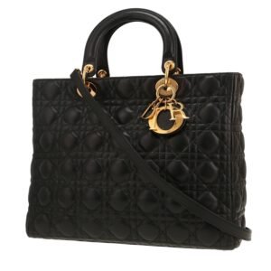 Dior Lady Dior handbag in black leather cannage
