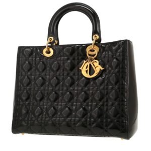 Dior Lady Dior handbag in black patent leather